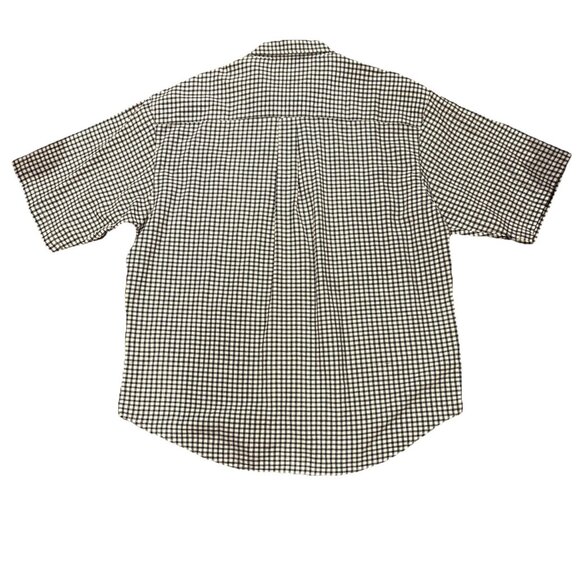 Bugle Boy Vintage Mens 2XL Short Sleeve Blue White Button Collared Plaid Shirt - Picture 2 of 5